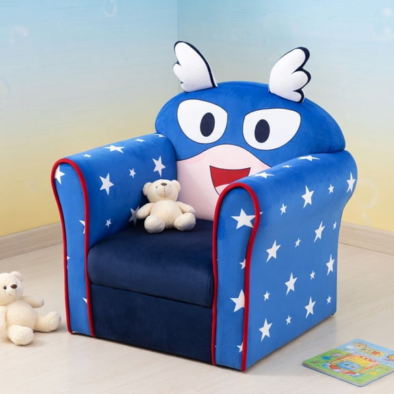 Resenkos Original Kids Sofa with Armrest and Thick Cushion-Blue, Kids Chairs for Kids