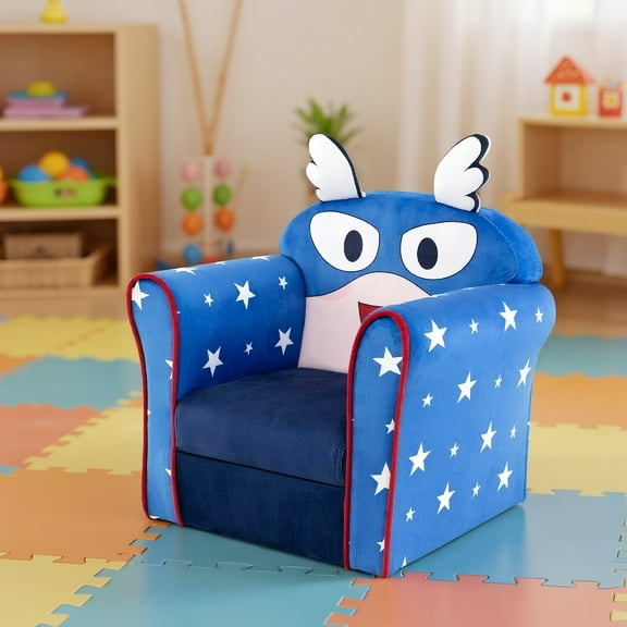 Resenkos Original Kids Sofa with Armrest and Thick Cushion-Blue, Kids Chairs for Kids