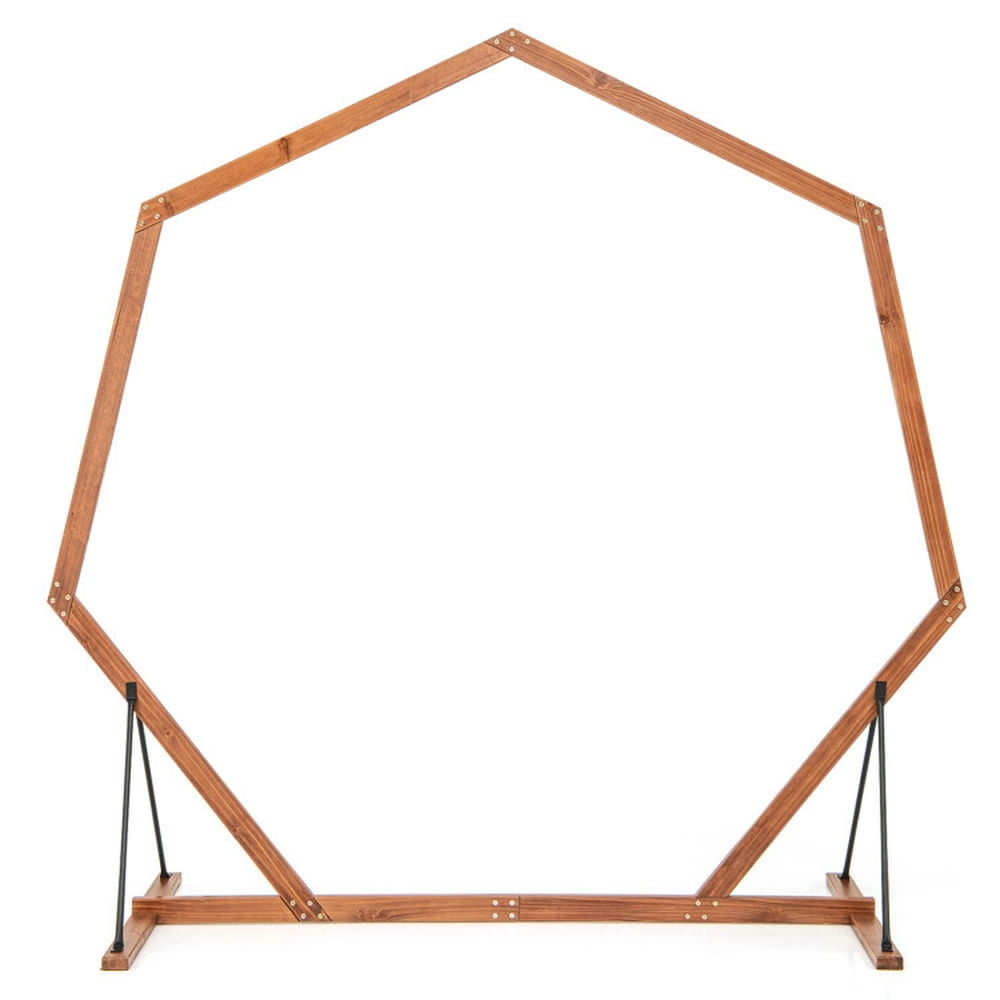 Resenkos Outdoor Decor,Wooden Wedding Arch Solid Wood Arbor Backdrop Stand for Wedding Ceremony-Heptagon Resenkos Outdoor Decor,Wooden Wedding Arch Solid Wood Arbor Backdrop Stand for Wedding Ceremony-Heptagon