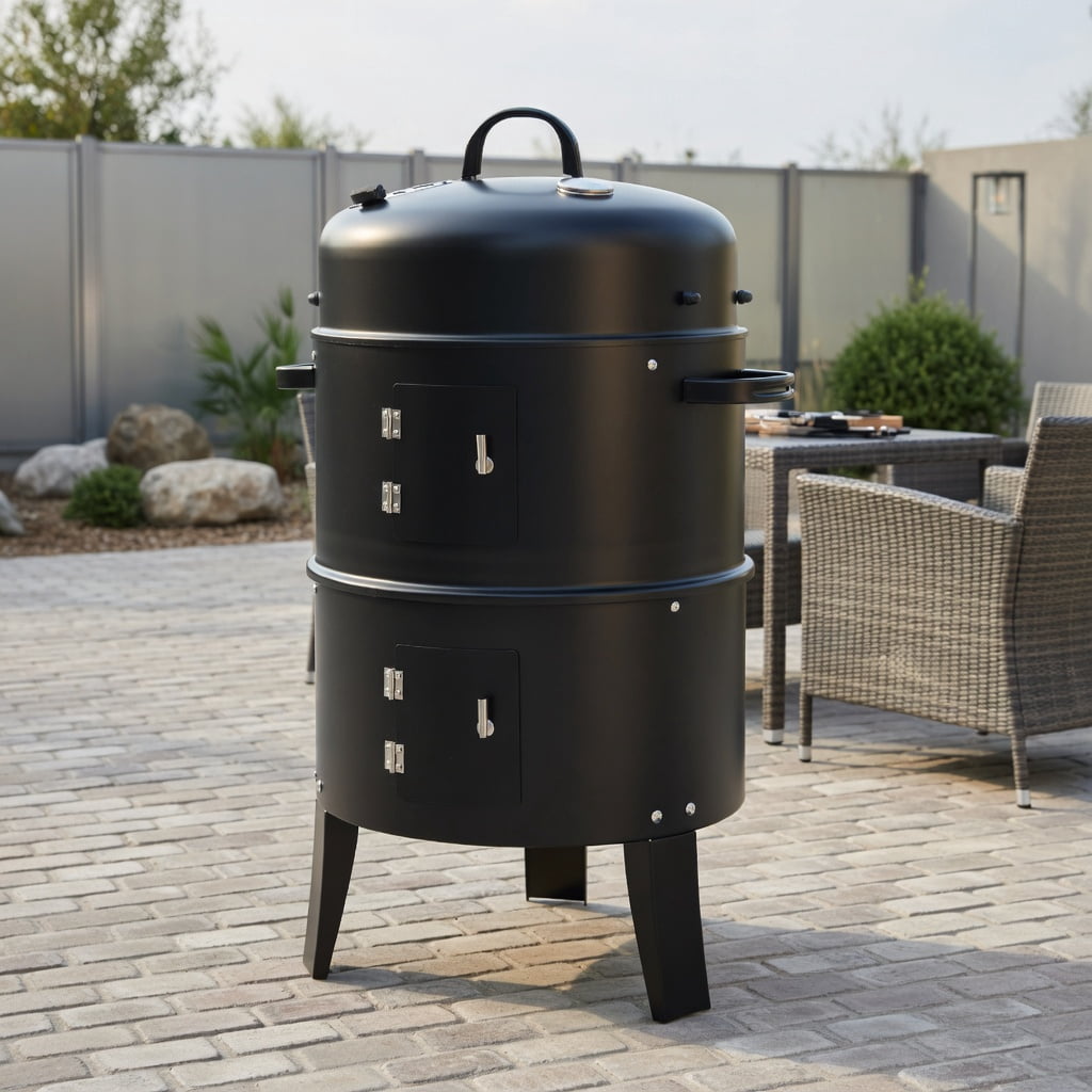 Resenkos Outdoor Patio Barbecue Cooker, Outdoor Grills,3-in-1 Charcoal BBQ Grill Cambo with Built-in Thermometer