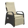 thumbnail image 1 of Resenkos Outdoor Recliner Chair,PE Wicker Adjustable Reclining Lounge Chair and Removable Soft Cushion, Modern Gravity Chairs for Home, Sunbathing or Relaxation (Khaki), 1 of 5