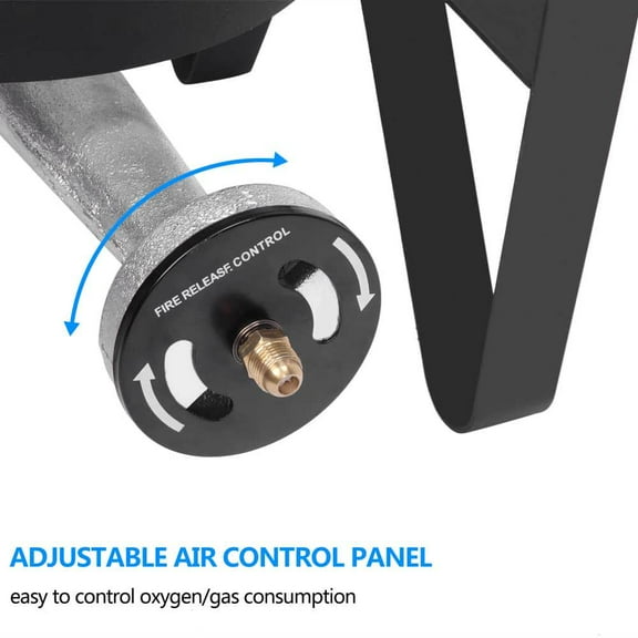 Resenkos Outdoor Square Furnace with 20W BTU, 26cm Head Diameter & 1.2m Leather Hose, Efficient Heating for Patios & Gardens Black