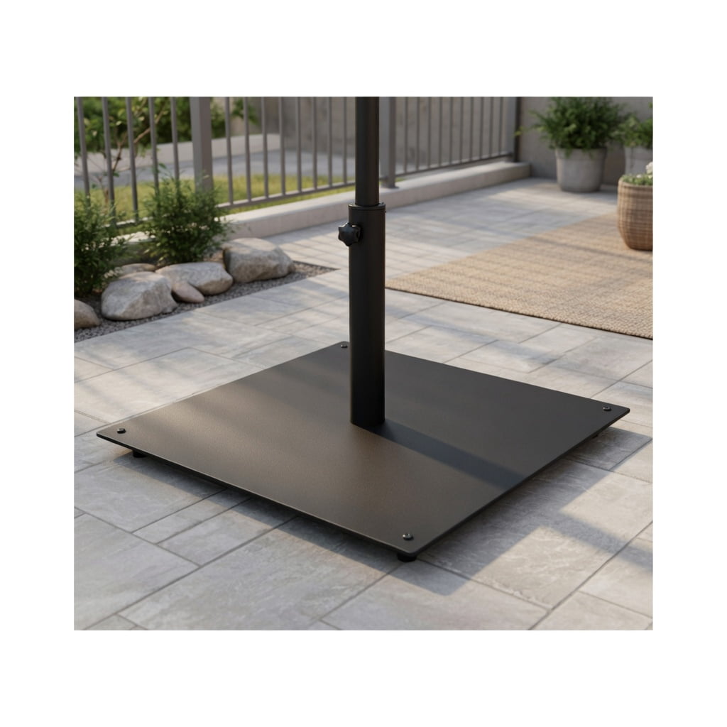 Resenkos Outdoor Umbrella Base, 20 Inches Patio Umbrella Base with 4 Adjustable Footpads, Black