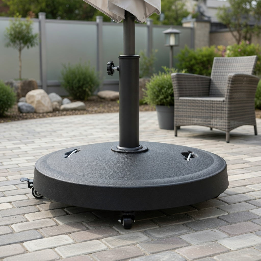 Resenkos Outdoor Umbrella Base, 27 lbs Patio Market Umbrella Base Stand, Black
