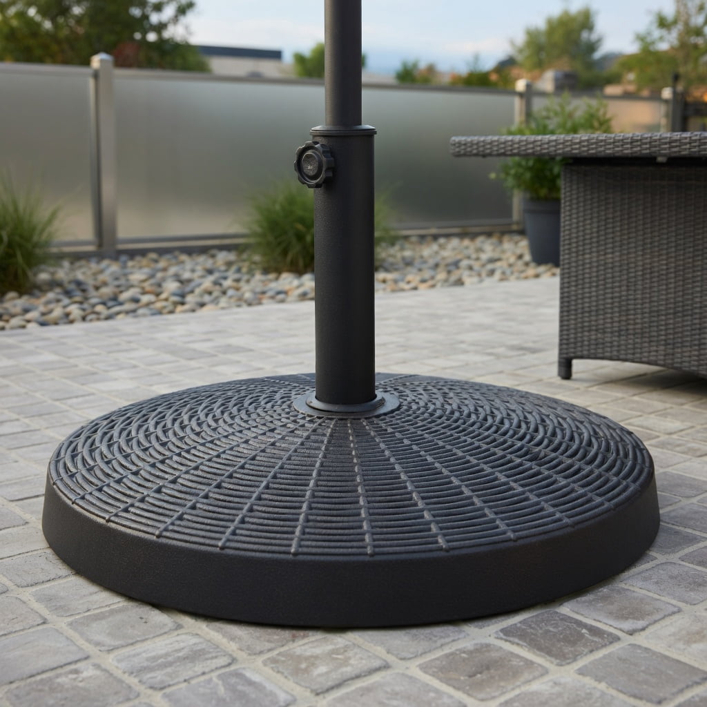 Resenkos Outdoor Umbrella Base,49 LBS Patio Resin Umbrella Base Stand for Outdoor, Black