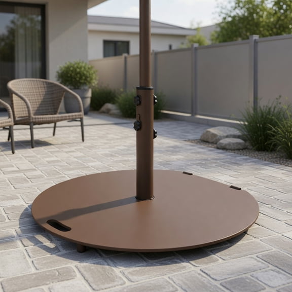Resenkos Outdoor Umbrella Base, 50 lbs Umbrella Base Stand with Wheels for Patio, Black