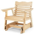 thumbnail image 1 of Resenkos Outdoor Wood Rocking Chair with High Back and Widened Armrests, Outdoor Glider Rocking Chair Cushion Lawn, Outdoor Furniture for Porch,Backyard,Indoor and Garden, Natural, 1 of 6
