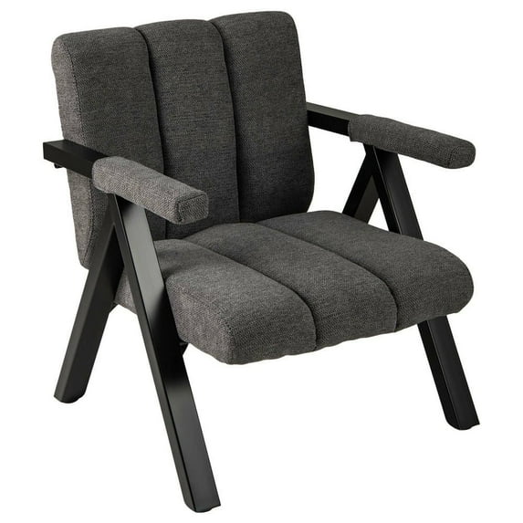 Resenkos Oversized Contemporary Accent Chair with Sturdy Metal Frame and Armrests, Gray