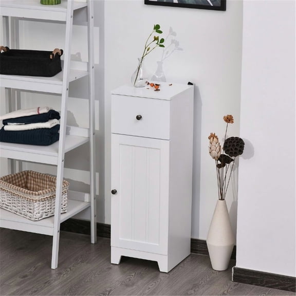 Resenkos Paper Cabinet, Side Table, Bathroom Cabinet, Free Standing Wooden Storage Cabinet for Bathroom, Living Room, Entryway