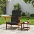 thumbnail image 1 of Resenkos Patio Adirondack Chair with Rattan Padded Seat and Hidden Cupholder-Coffee, 1 of 9