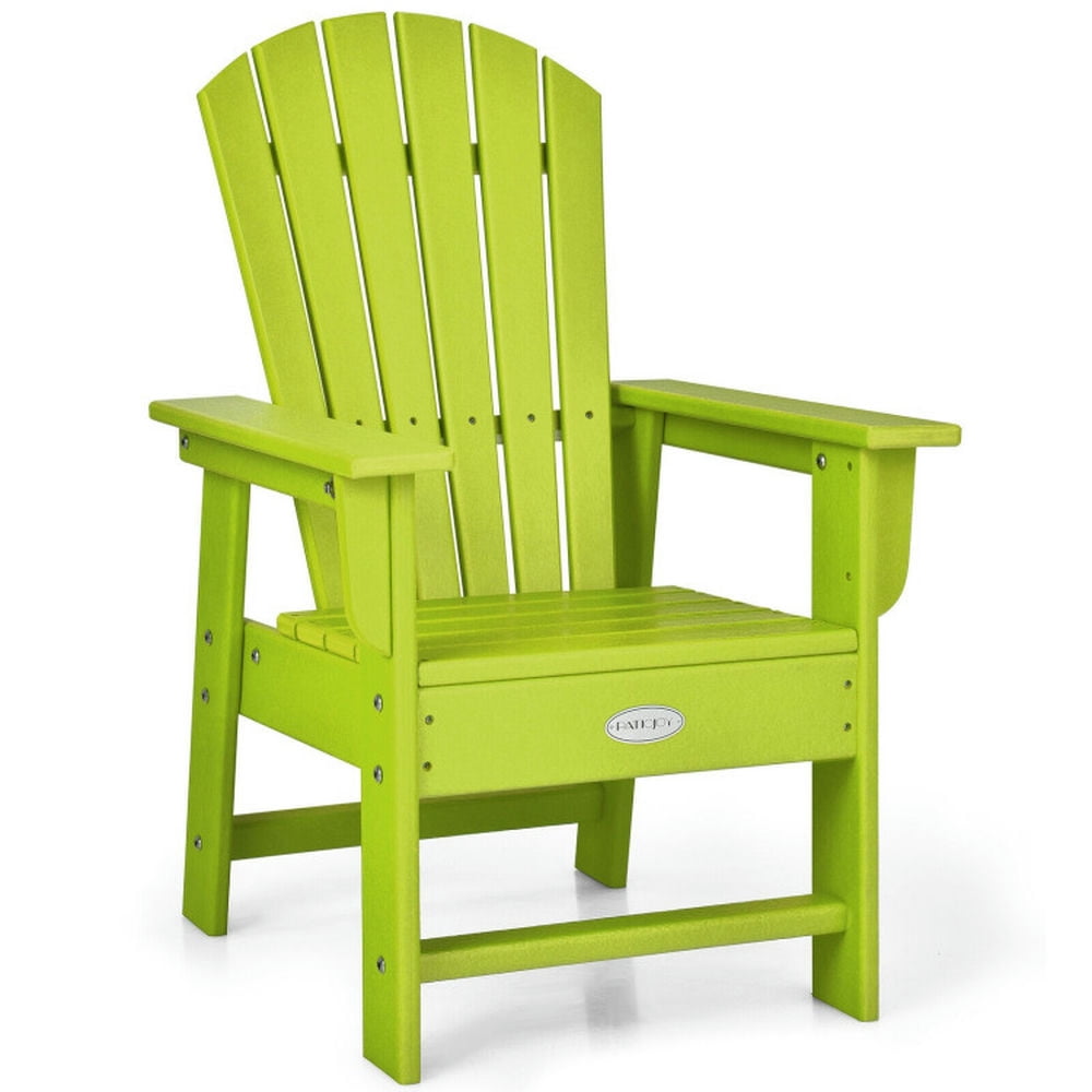 Resenkos Patio Kids' Adirondack Chair with Ergonomic Backrest-Green, Kids Chairs for Kids