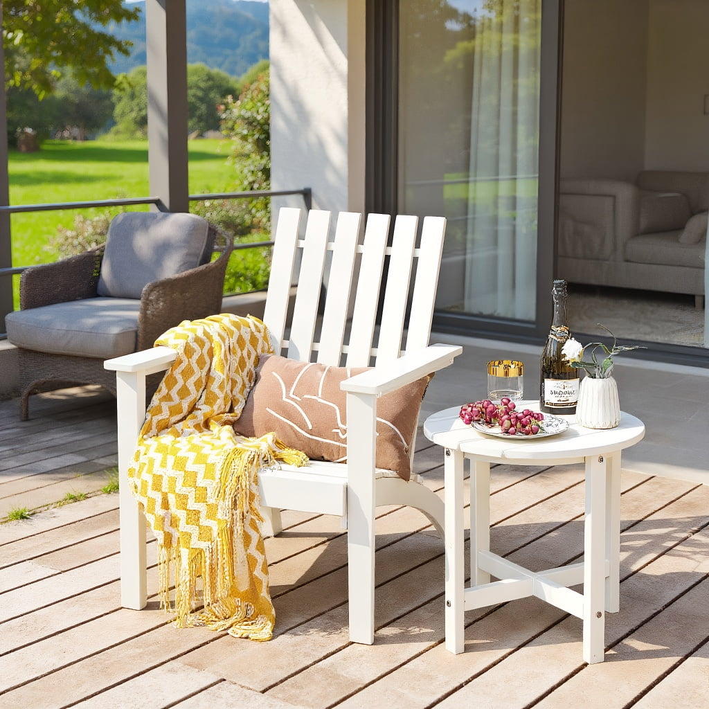 Resenkos Patio\u0026nbsp;Coffee\u0026nbsp;Tables,Patio Tables,Set of 2 18 Inch Round  Weather-Resistant Adirondack Side Tables-White - Walmart.com, image size:1024x1024