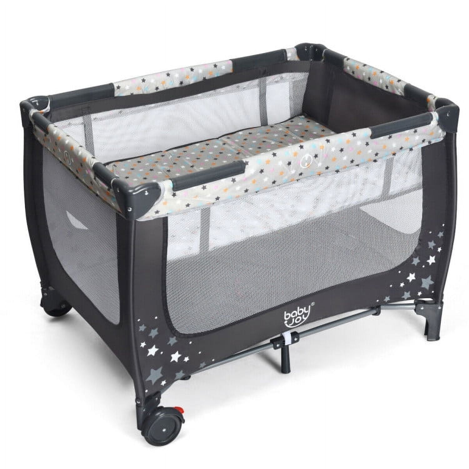 Resenkos Portable Baby Playpen with Mattress Foldable Design-Gray, Portable Bassinet for Baby for Babies and Toddlers Resenkos Portable Baby Playpen with Mattress Foldable Design-Gray, Portable Bassinet for Baby for Babies and Toddlers