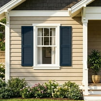 Resenkos Premium Louvered Faux Shutters, Durable, Low-Maintenance Decor for Indoors & Out, 14"x25", Blue