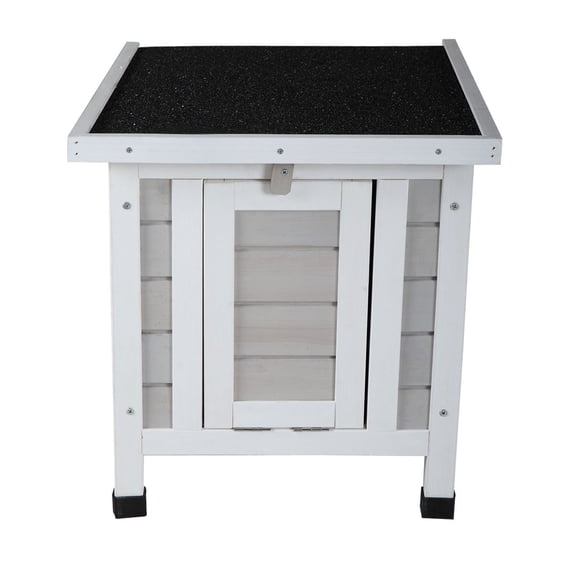 Resenkos Rabbit Hutch, Bunny Cage, Chicken Coop,Modern Wooden Rabbit Cat Dog Hutch, Indoor/Outdoor Retreat House with Openable Roof for Small Pets, Weatherproof, Gray
