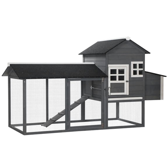 Resenkos Rabbit Hutch, Duck Cage Hutch,Chicken Coop,84" Wooden Chicken Coop with Run Nesting Box, Removable Tray, Ramp, Green