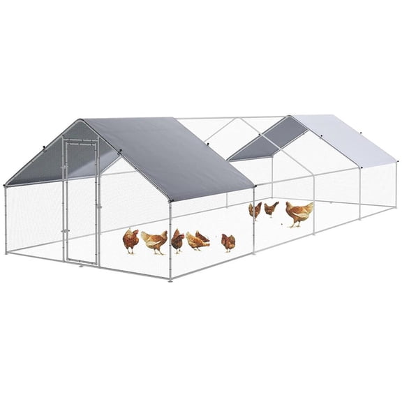 Resenkos Rabbit Hutch, Duck Cage Hutch,Chicken Coop,Chicken Coop Metal Chicken Run with Waterproof and Anti-UV Cover