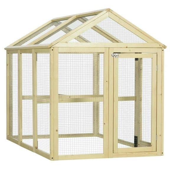 Resenkos Rabbit Hutch, Duck Cage Hutch,Chicken Coop,Wooden Chicken Run, Combinable Design with Perches,Nature Wood