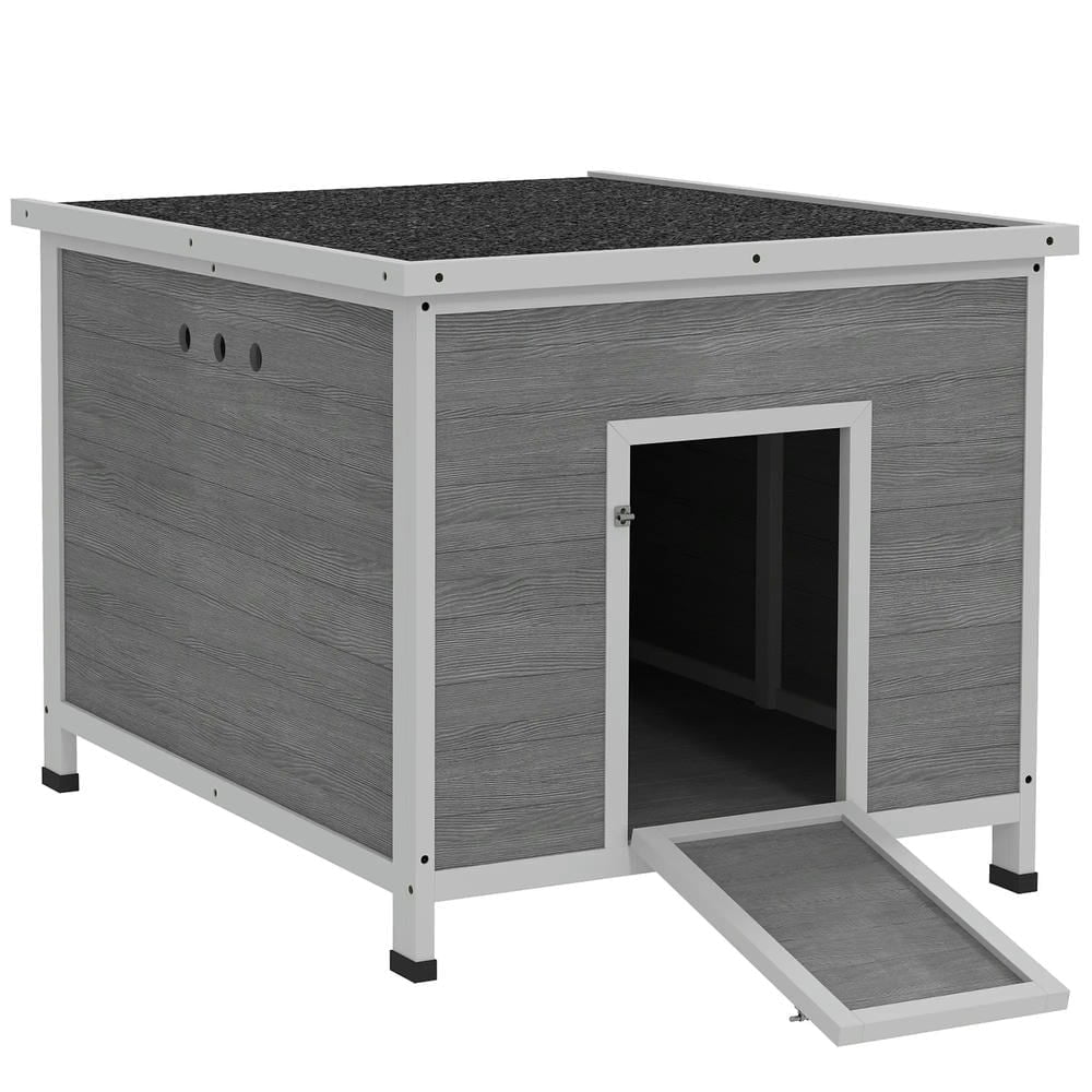 Resenkos Rabbit Hutch, Duck Cage Hutch,Chicken Coop, Wooden Duck Coop with Openable Roof, Removable Floor, Double Doors, Ramp, for 3-6 Ducks, Chickens