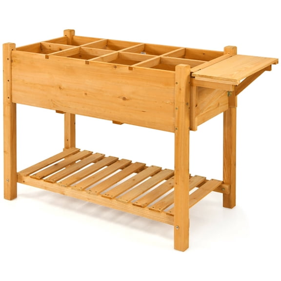 Resenkos Raised Planter Boxes, Large Space Elevated Flower Beds,Elevated Planter Box Kit with 8 Grids and Folding Tabletop