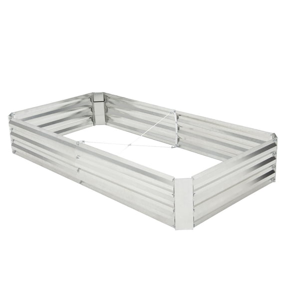 Resenkos Raised Planter Boxes, Large Space Elevated Flower Beds,Metal Galvanized Raised Garden Bed with Open-Ended Base-6 x 3 ft