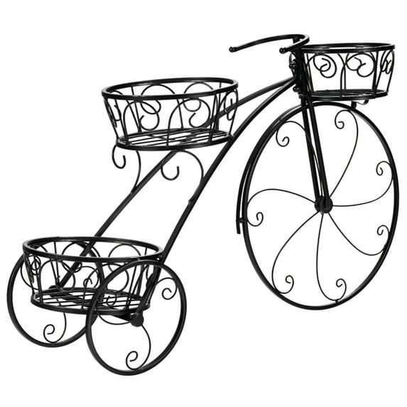 Resenkos Raised Planter Stand, Large Space Flower Rack Shelf,Tricycle Plant Stand Flower Pot Cart Holder in Parisian Style