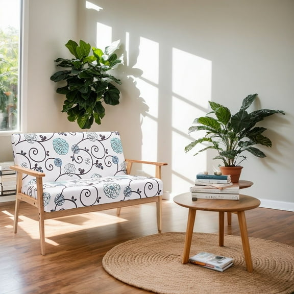 Resenkos Recliner Chair, Reclining Chair,Lounge Chair,Modern Fabric Loveseat Sofa Couch Upholstered 2-Seat Armchair-Blue