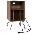 thumbnail image 1 of Resenkos Record Player Stand with Charging Station for Living Room Bedroom-Walnut, Nightstand Small Side Table, End Table for Bedroom Living Room, 1 of 7