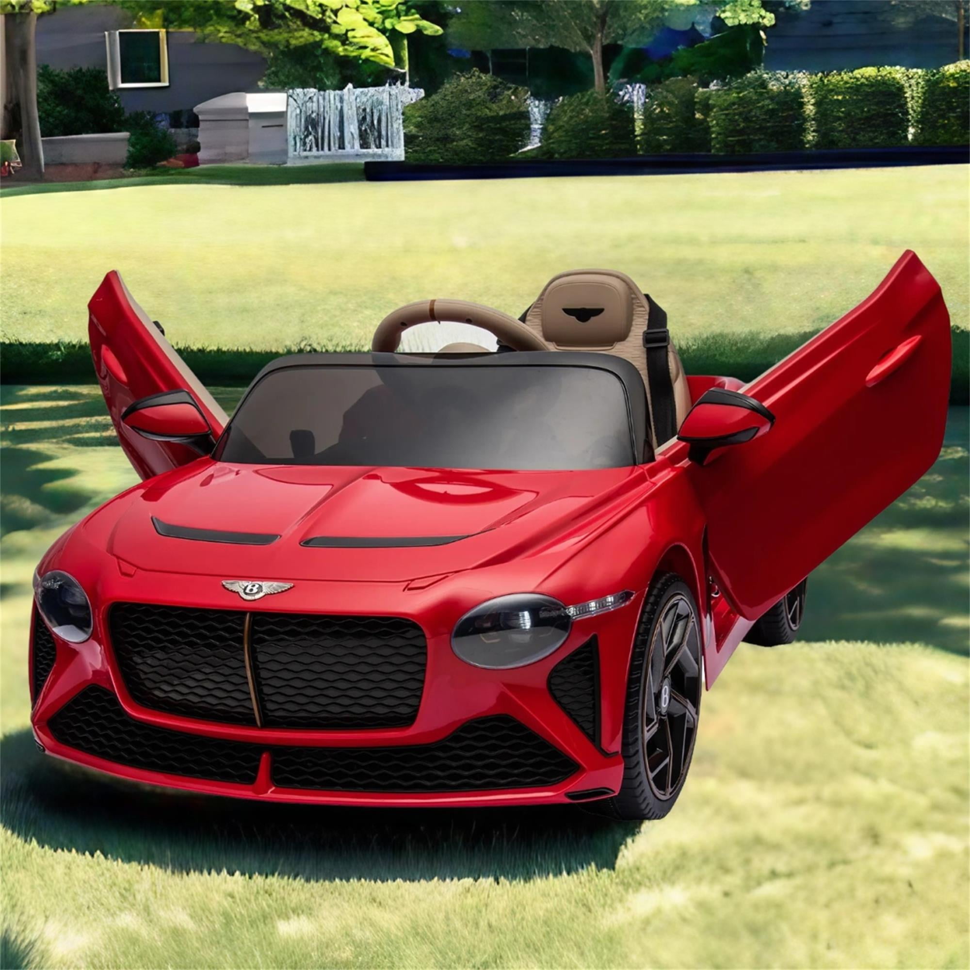 Resenkos Red Kids Car 12V Electric Vehicle Ride on Toys with Parental Remote