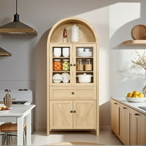 Resenkos Retro Cabinet, Made of High-Quality Materials with Antique Craftsmanship, Large Storage Space - Natural