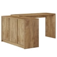 thumbnail image 1 of Resenkose Reversible L-Shaped Farmhouse Office Desk with Drawers & Cabinet, Brown, 1 of 5