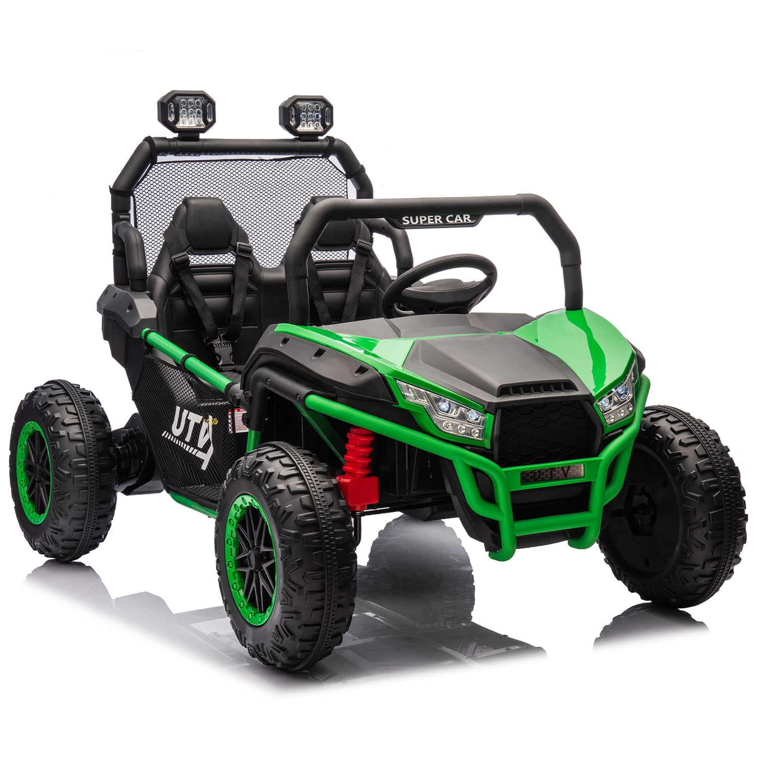 Green 24V Two-Seater Kids Ride-On UTV with Remote Control