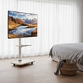 thumbnail image 1 of Resenkos Rolling TV Stand on Wheels Mobile TV Cart, Height Adjustable Portable AV Cart for 32-75 Inch TVs, Natural, 1 of 5