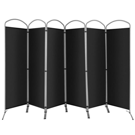 Resenkos Room Separator, Room Divider Panel,6 Feet 6-Panels Freestanding Folding Privacy Screen-Black