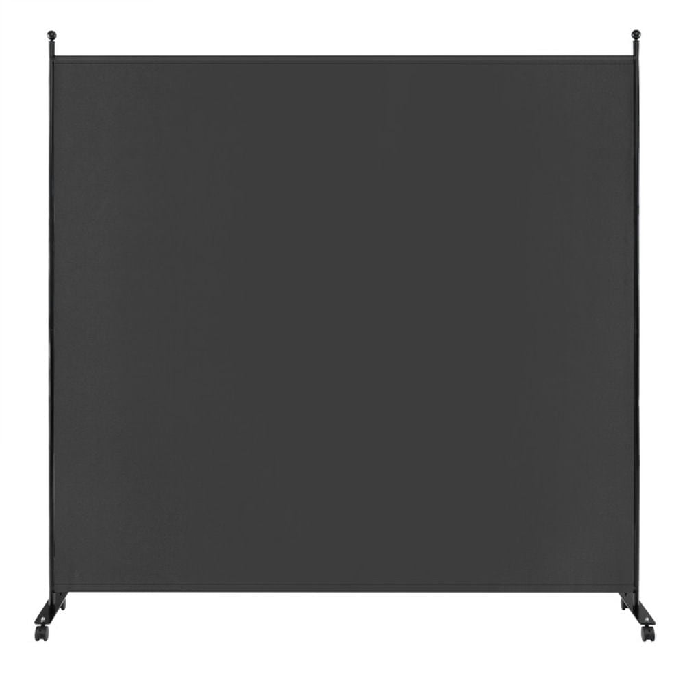 Resenkos Room Separator, Room Divider Panel,6 Feet Single Panel Rolling Room Divider with Smooth Wheels-Dark Gray