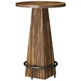 thumbnail image 1 of Resenkos Round Wooden Top Bar Table, Standing Pub Table for Kitchen, Dining, Coffee, Bistro - Brown, 1 of 5