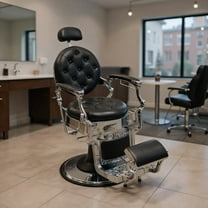 Resenkos Salon Chair, Barber Chair,Vintage Barber Chair with Adjustable Height and Headrest-Black