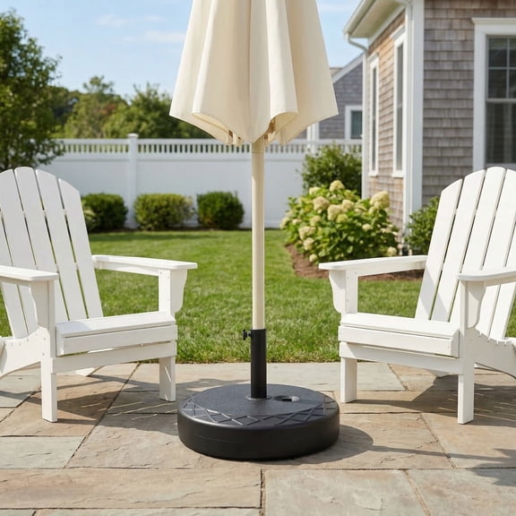 Resenkos Sand Water Fillable Holder for Market Sunshades, 90 LBS Heavy Duty Round Parasol Base for Patio, Garden, Black