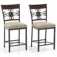 thumbnail image 1 of Resenkos Set of 2 25 inches Bar Stools with Rust-proof Metal Frame and Soft Sponge Seat-Brown, Bar Height Stools, Bar Stools for Kitchen Island for Kitchen, Dining Room, 1 of 7