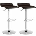 thumbnail image 1 of Resenkos Set of 2 PU Leather Bar Stools Dining Chairs with Adjustable Counter Height Footrest, Brown, 1 of 6