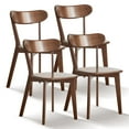 thumbnail image 1 of Resenkos Set of 4 Modern Farmhouse Wood Dining Chair with Oak Finish, 4-Pcs Set Walnut, 1 of 9