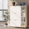 thumbnail image 1 of Resenkos Shoe Cabinet, Shoe Storage Organizer, Shoe Cabinet with 3 Flip Drawers & Open Shelves, Modern Entryway Shoe Storage Cabinet Slim, Narrow Hidden Shoe Rack,White, 1 of 10