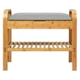 thumbnail image 1 of Resenkos Shoe Rack Bench Bamboo with Storage Shelf-Natural, Space-Saving Shoe Rack Organizer for Closet Entryway, 1 of 9