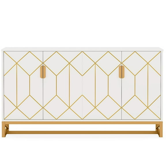 Resenkos Sideboard Buffet Cabinet,Kitchen Storage Cabinet,59" Modern Sideboard Buffet Kitchen Storage Cabinet with Doors,White