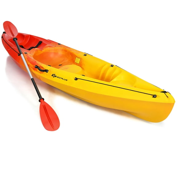 Resenkos Single Sit-on-Top Kayak with Detachable Aluminum Paddle-Yellow