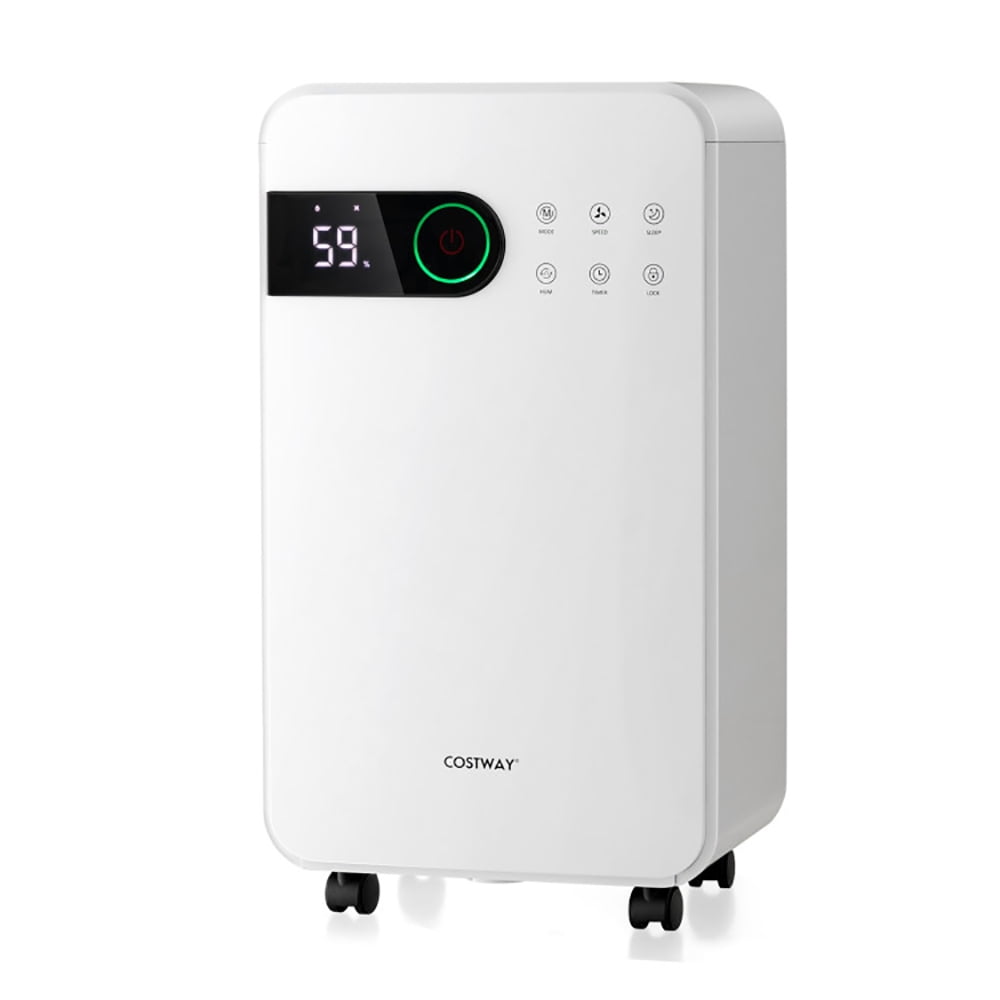 Resenkos Smart Dehumidifier, Humidity Control,32 Pints Dehumidifier with Sleep Mode and 24H Timer for Home Basement-White