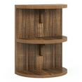 thumbnail image 1 of Resenkos Sofa Side End Table, End Table, Couch Table,3-Tier Half-Round End Table, Semi-circular Side Table for Living Room,Brown, 1 of 6