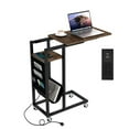 thumbnail image 1 of Resenkos Sofa Side End Table, End Table, Couch Table,C-shaped End Table with Charging Station and Retractable Tabletop-Coffee, 1 of 10