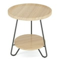 thumbnail image 1 of Resenkos Sofa Side End Table, End Table, Couch Table,Round End Table, 2-Tier Side Table Accent Table with Metal Legs,Wood Color, 1 of 3