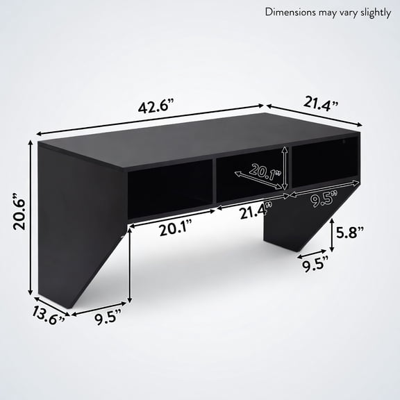Resenkos Standing Desk,Stand up Table, Home Office Desk,Wall Mounted Floating Sturdy Computer Table with Storage Shelf-Black